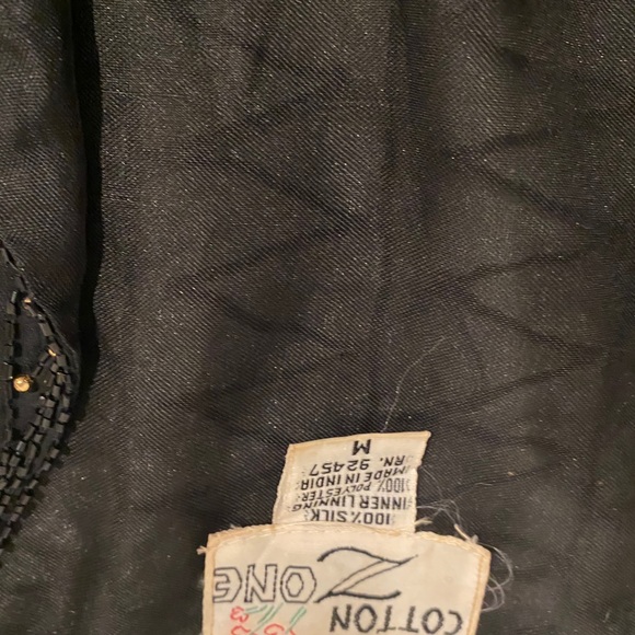 Vintage Cotton Zone 100% Silk Studs Sequins Vest M - Picture 5 of 6